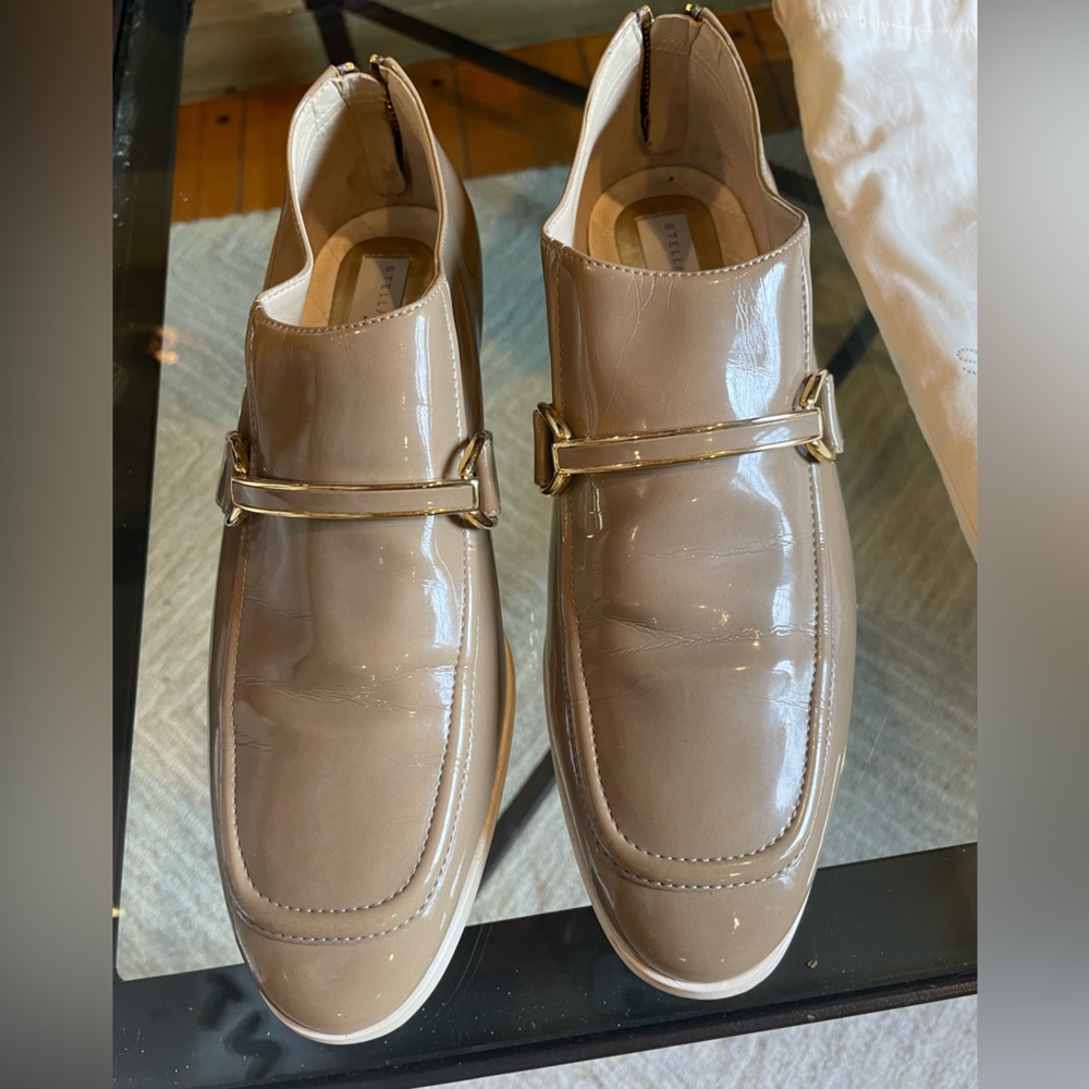 Stella McCartney patented vegan leather slip-on loafers